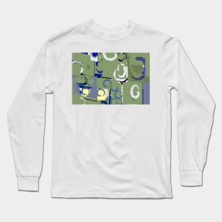 Olive Rose Abstract Field Design Long Sleeve T-Shirt